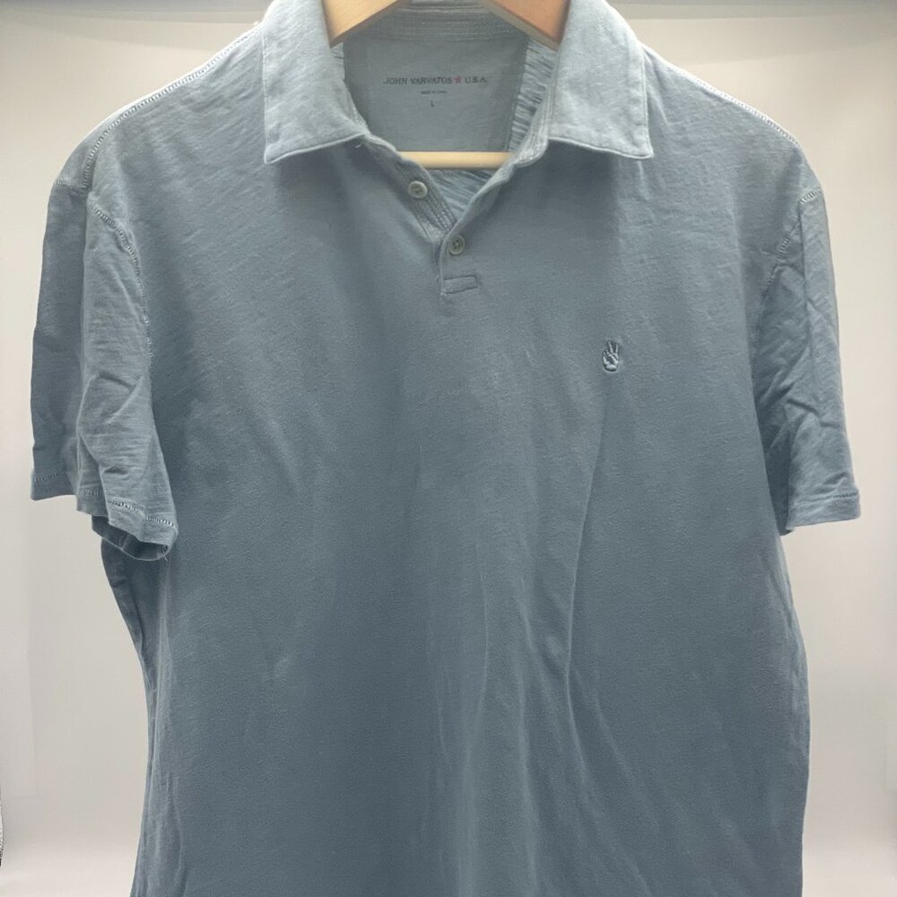 John Varvatos Men's Blue Polo, Large Slim Fit